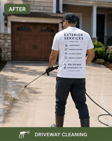 After: Downspouts flushed and water flow restored