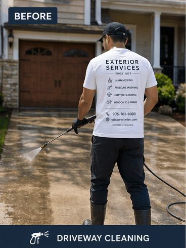 Before: Gutter line with overflow and debris buildup